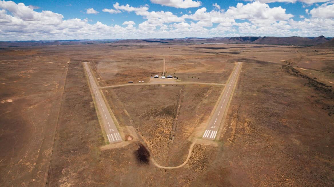 aerial views of the runways at big water aero