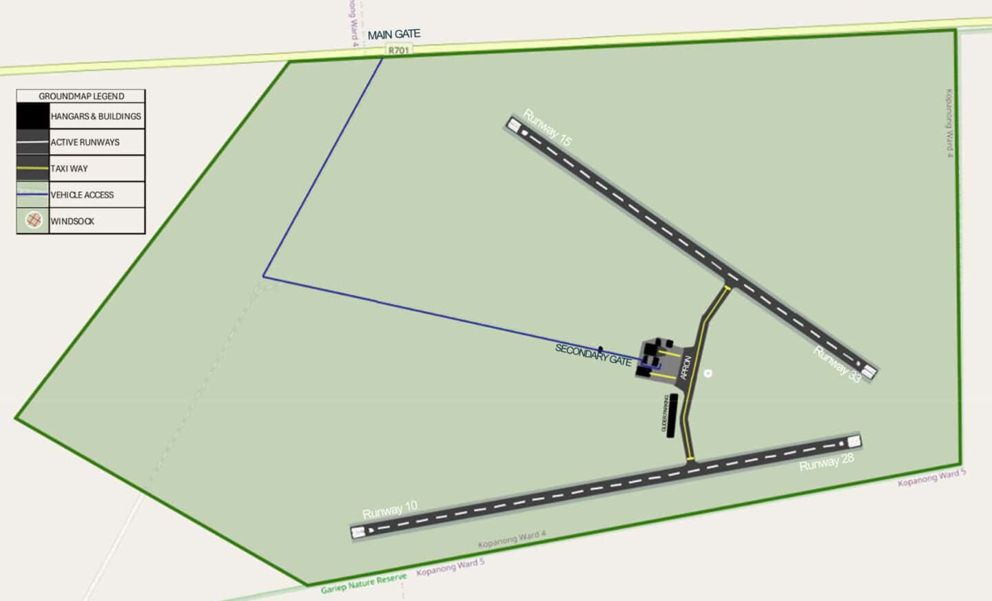 airport layout including runways